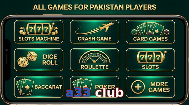 Main screen of A33 Club games page for PK players