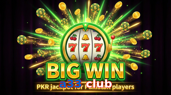 Big win animation on A33 Club slot game